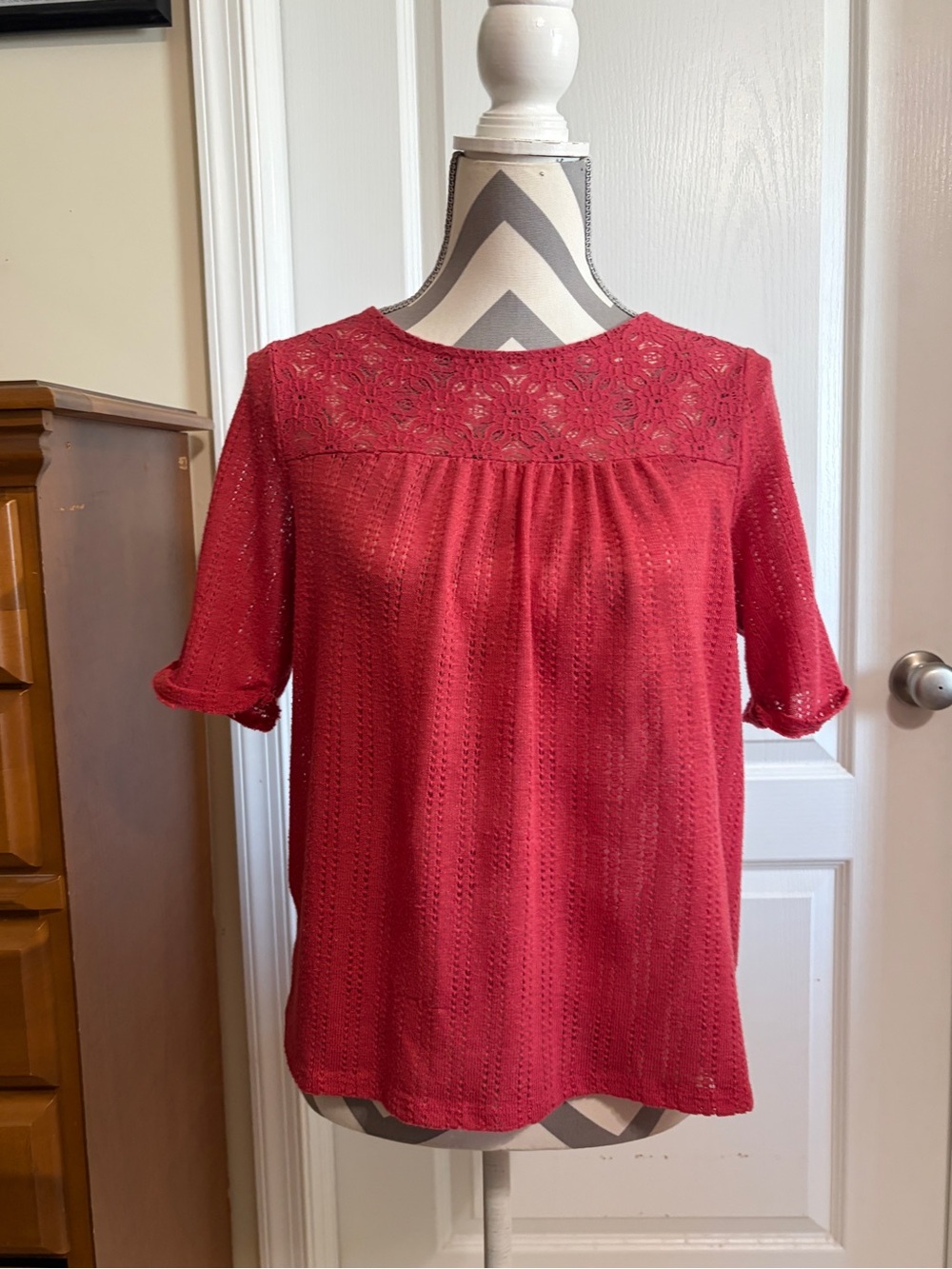 LC Lauren Conrad Lace Up Top Size Large